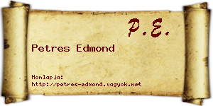 Petres Edmond névjegykártya
