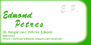 edmond petres business card